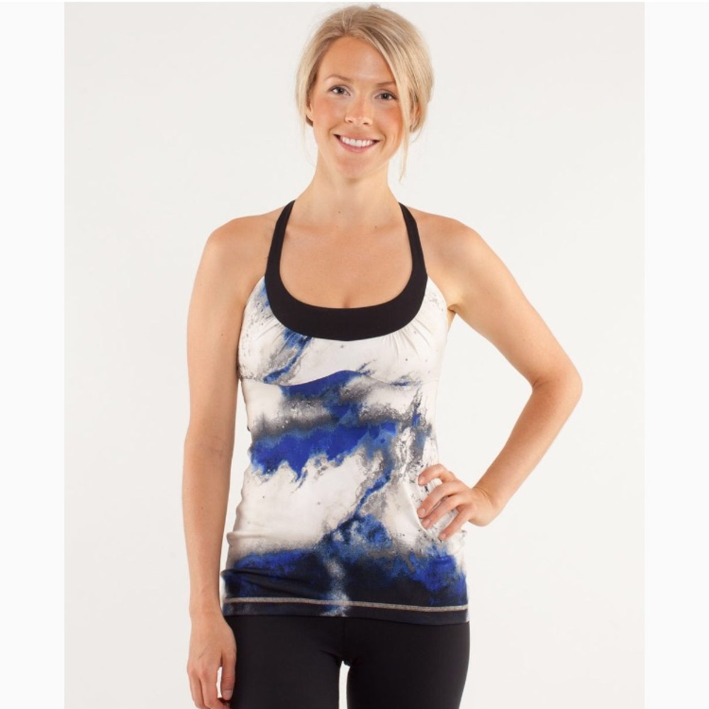 LULULEMON Multi-color Milky Way Patterned Scoop Me Up Tank Top Size 8